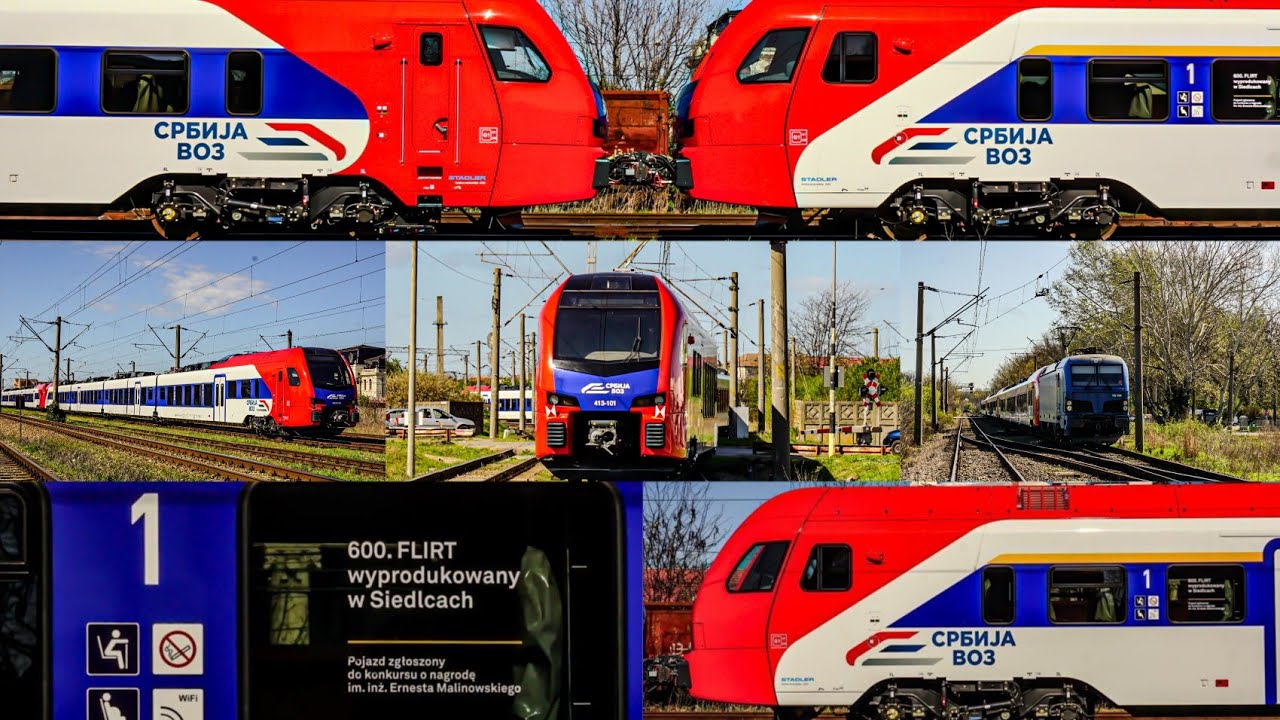 Siemens Smartron 192 009-5 marfar de la Făurei cu 3 Stadler FLIRT 4 ale Srbija Voz(Serbia)