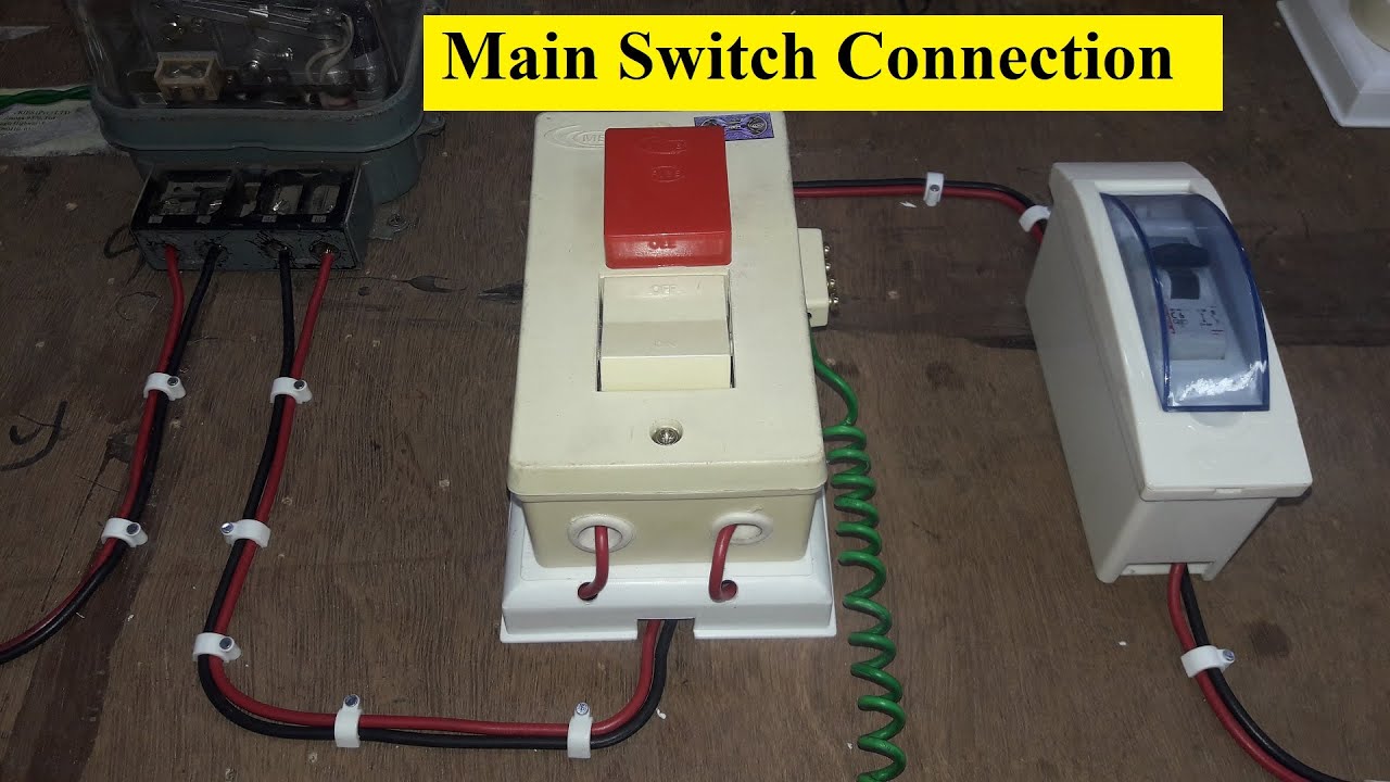 Main switch connection in bangla. Electric main board connect. fan regulator. House wiring project