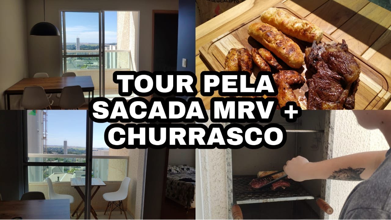 tour pela sacada com churrasqueira + churrasco | Apê MRV