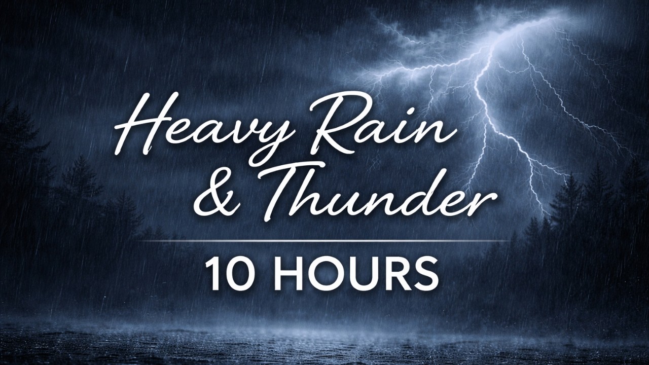 Heavy Rain & Thunder 🌩️ 10 Hours | Dark Storm for Deep Sleep