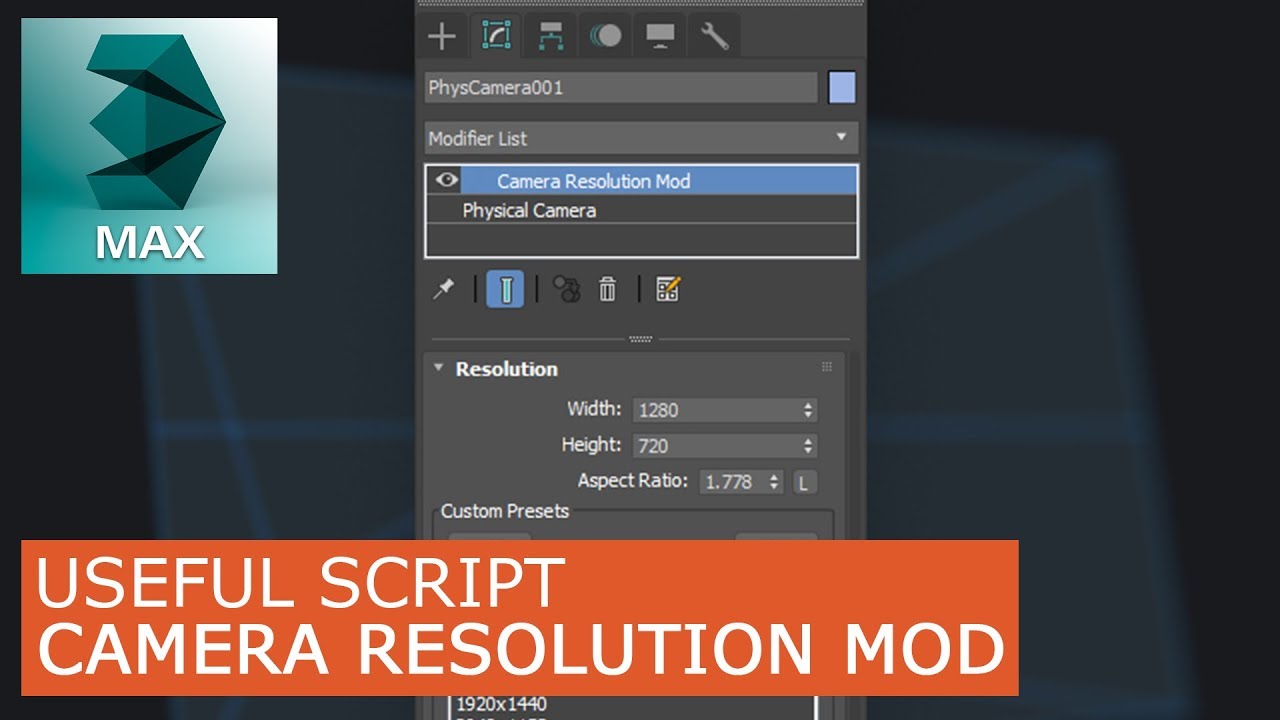 Horizontal & Vertical camera  | 3Ds Max | Tutorials for beginners ARCHVIZ | Camera Resolution Mod
