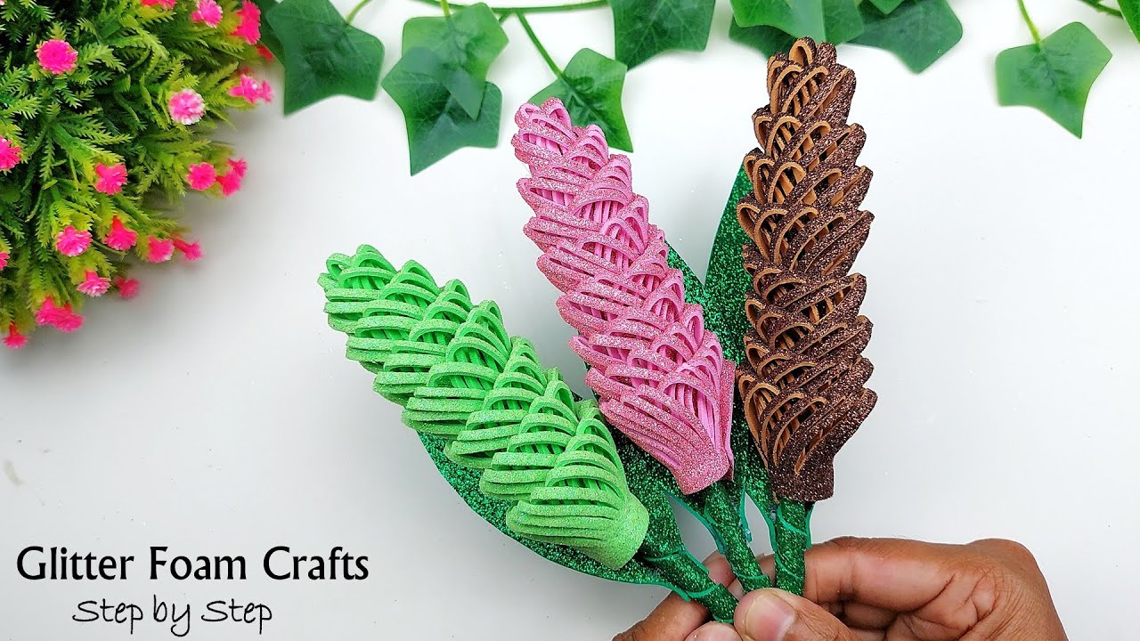 Wow!! Beautiful Glitter Foam Flower Making Easy | Glitter Foam Sheet Crafts Idea