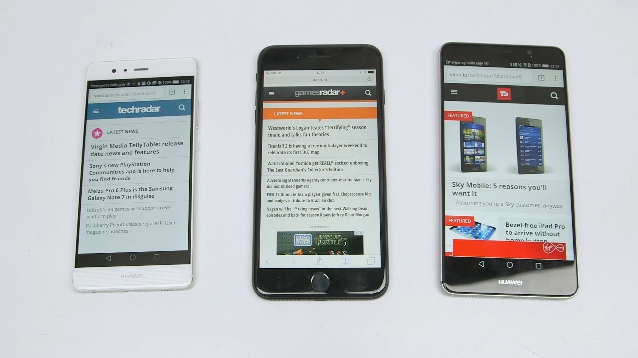Huawei Mate 9 vs iPhone 7 Plus vs Huawei P9: Battery Test