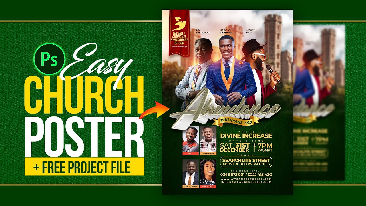 How to Design a Professional Church Flyer / Poster IN PHOTOSHOP