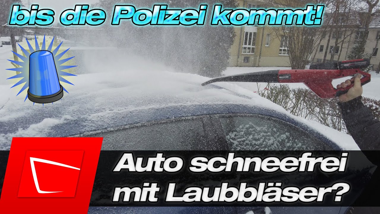 Auto von Schnee befreien mit Laubbläser? Lauter Spaß oder wirklich geniale Idee?
