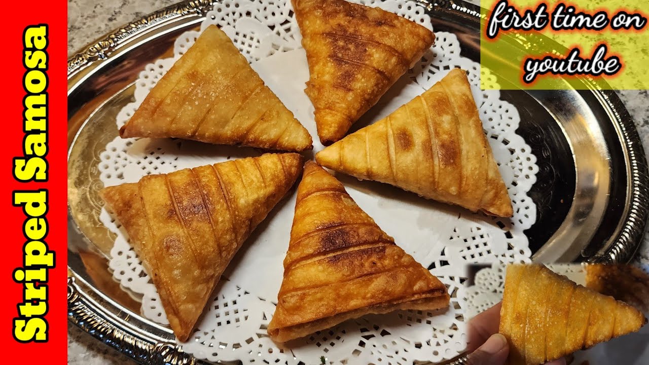 Striped Samosa || New style chicken samosa recipe || iftar recipe #cookinglikestar #samosa