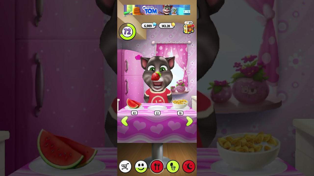Talking Tom 😺 fun ☺️ eating time🥨🥨🥨and attend toilet  new(IOS)android version..082... Gameplay