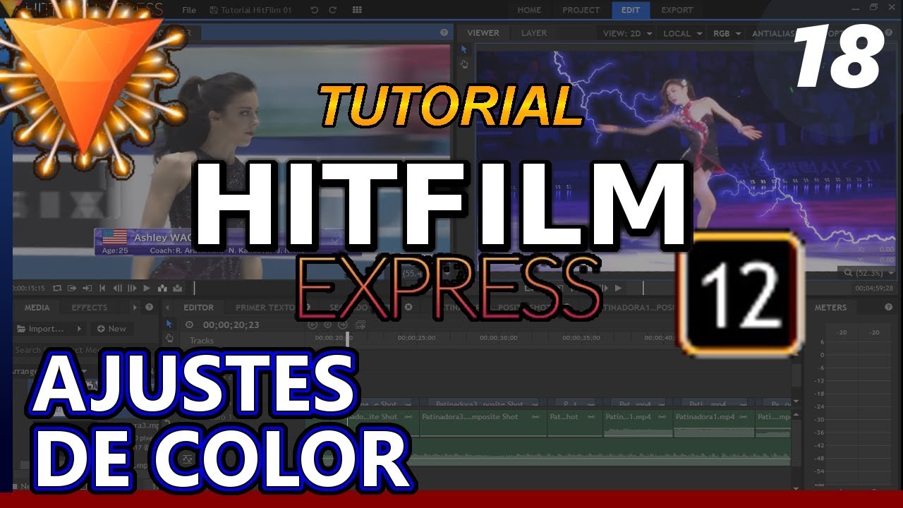 HITFILM EXPRESS 12: AJUSTES DE COLOR, graduación, corrección, grading, correction Tutorial 18