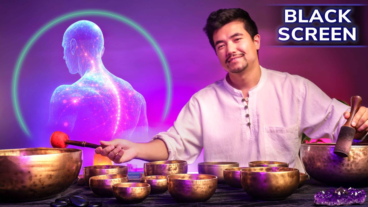 NERVOUS SYSTEM RESET for Anxiety Relief |  8 Hours Sound Bath | BLACK SCREEN