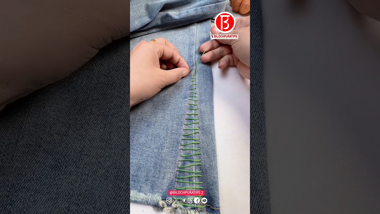 Bell-bottom pants turn into straight-leg pants in seconds, all with one thread