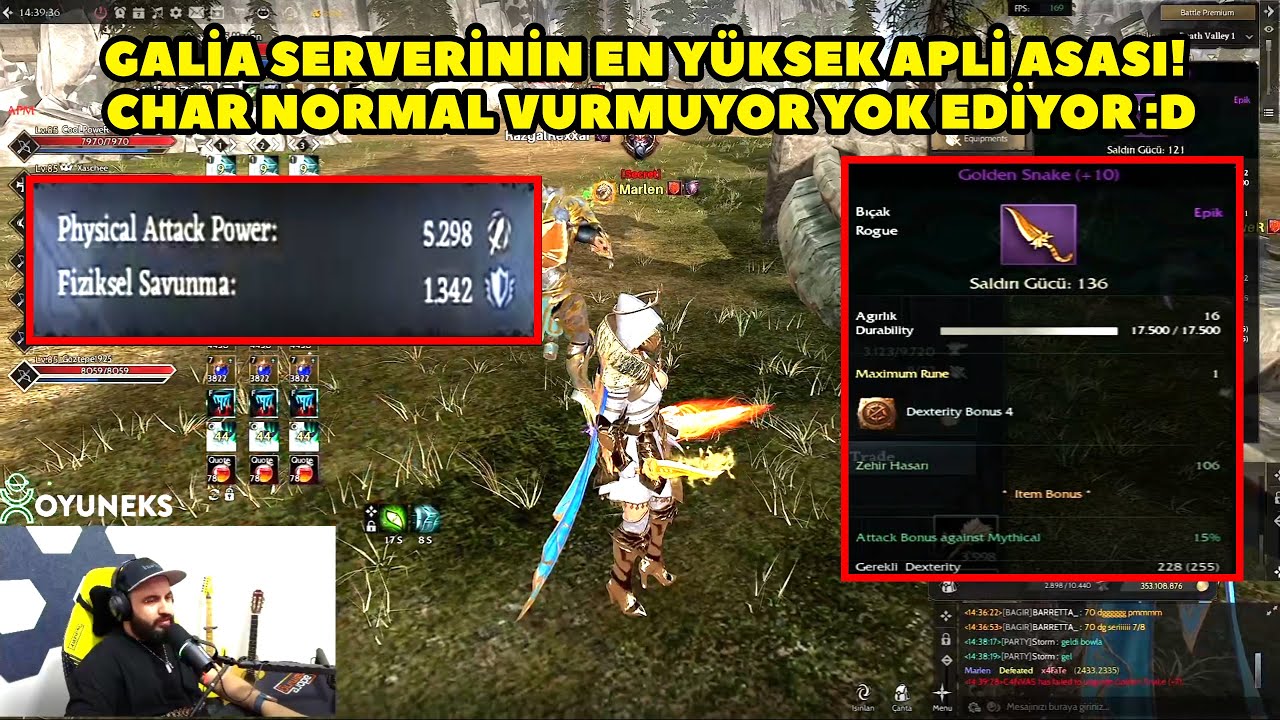 Marlen - Yeni Basılan +10 Golden Snake ile Max AP Gösterip PK Atıyor ! Rise Online