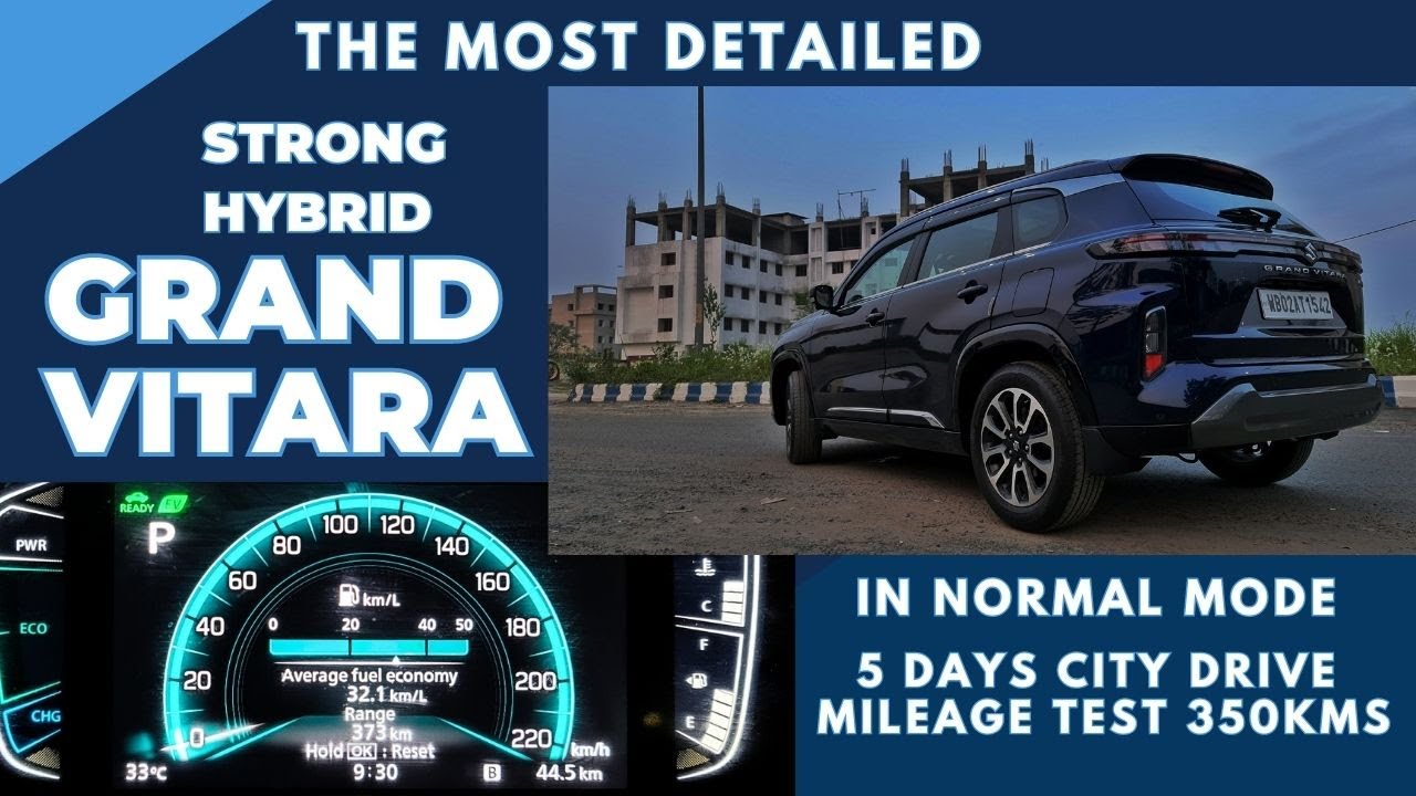 Most Detailed Suzuki Grand Vitara Strong Hybrid 5 Days Mileage Test in City 350kms in Normal Mode