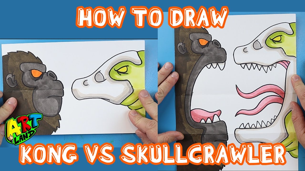 Как нарисовать KONG против SKULLCRAWLER