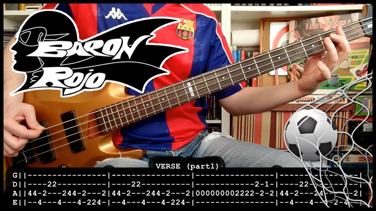 BARON ROJO - El gladiador ⚽ (BASS cover with TABS) [letra + PDF]
