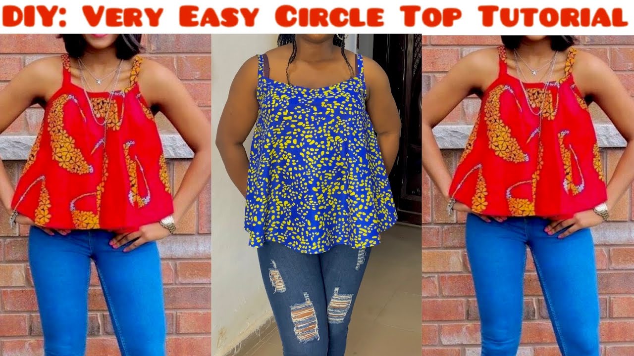 Circle top Cutting and Stitching/ How to make a Circle Top with straps/ Flared Top Tutorial