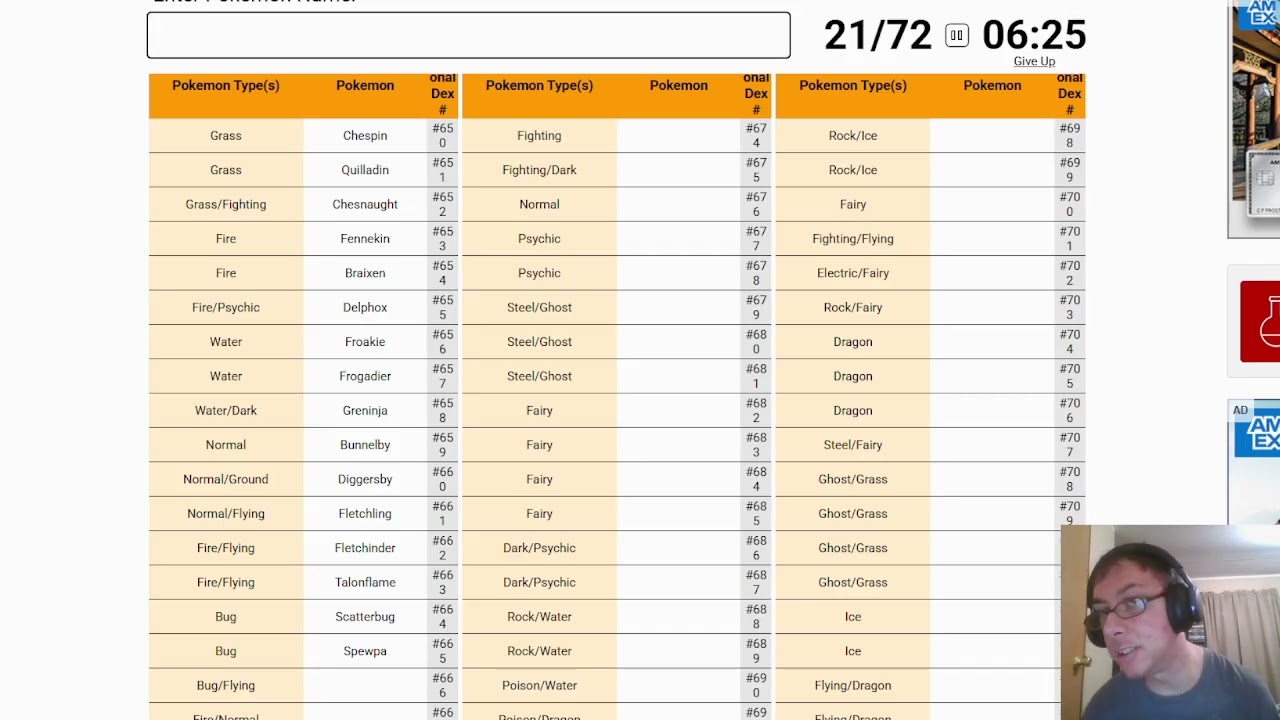 Kalos pokedex quiz