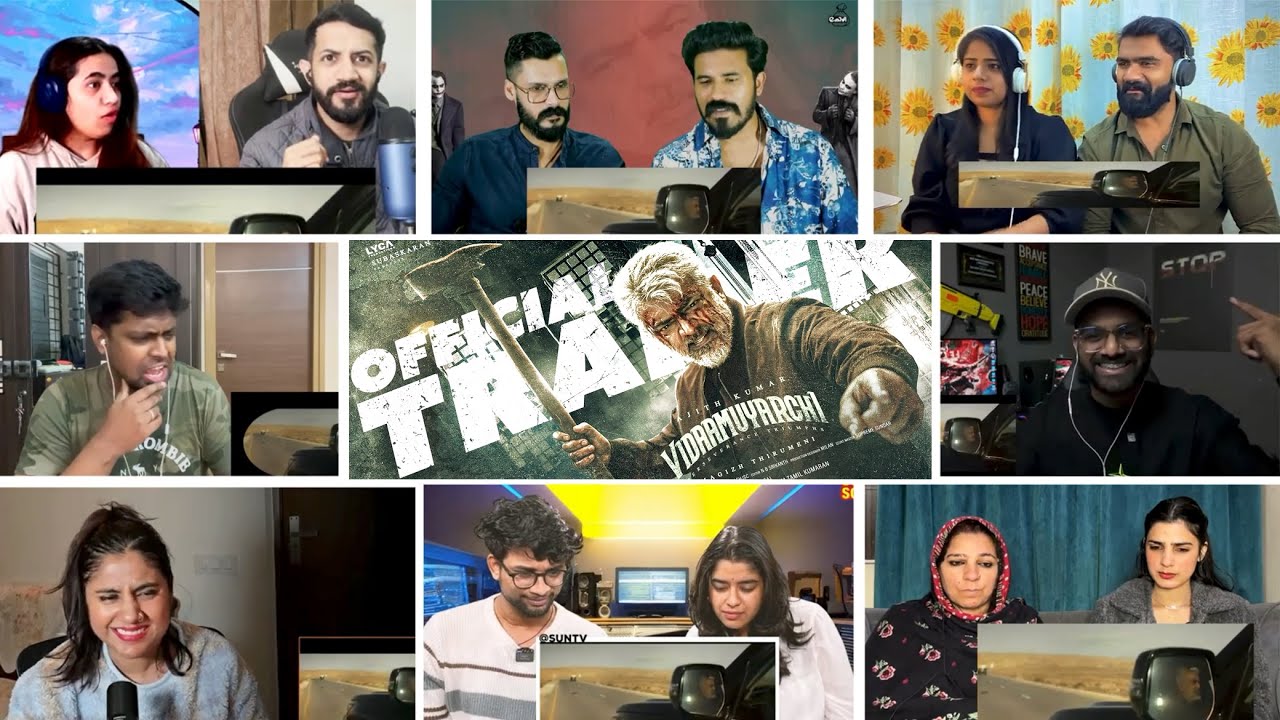 Vidaamuyarchi Trailer Reaction Mashup | Ajith Kumar | Trisha | Arjun