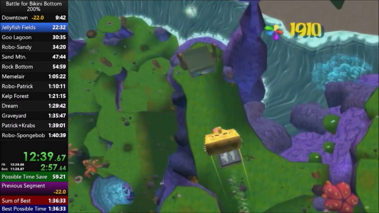 BFBB 200% Speedrun in 1:36:55 (WR)