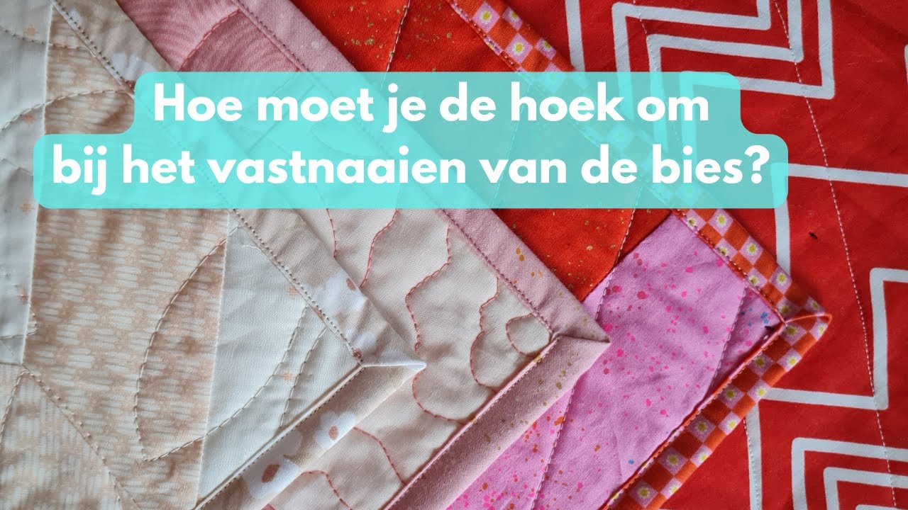 leren quilten: Hoe naai je de hoek om bij het vastnaaien van de bies?