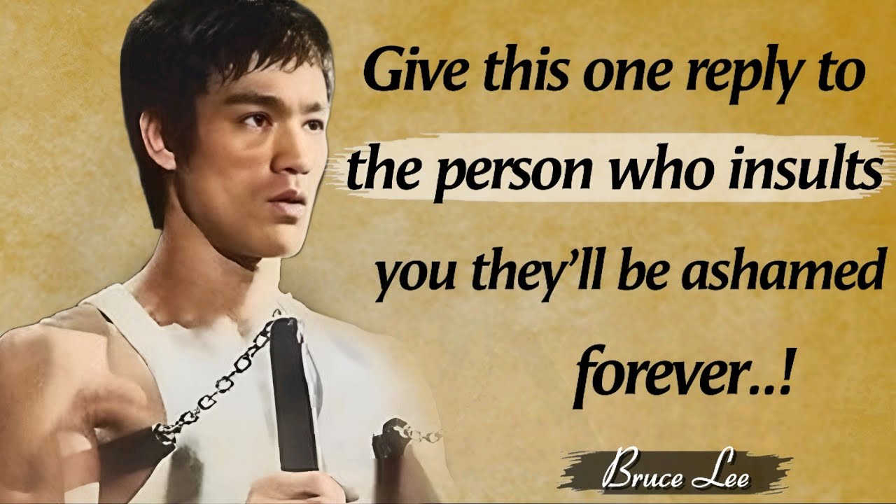 “Say This Once… And They’ll Never Insult You Again.”| “Bruce Lee: Lessons You’ll Never Forget.”