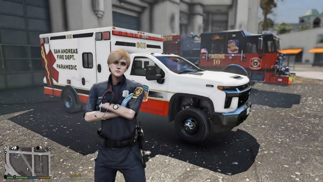 Gta 5 LSPDFR Playing As a SAFD Female EMS Division -  Silverado Paramedic Mods