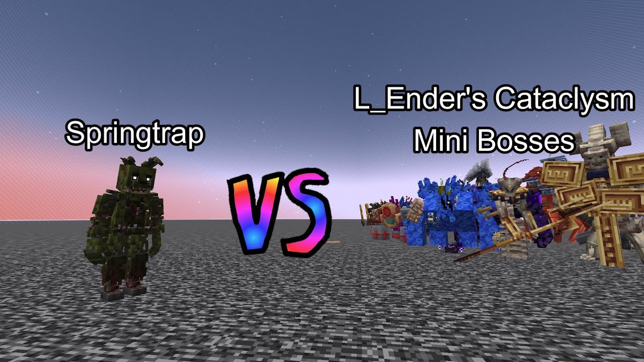 Springtrap vs L_Ender's Cataclysm Mini Bosses | Minecraft  Mob Battle