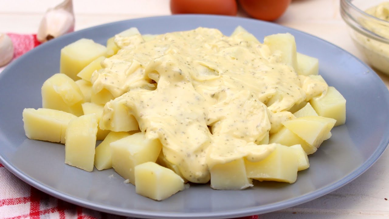 PATATAS ALIOLI EN THERMOMIX | MAYONESA ALIOLI O MAYONESA DE AJO