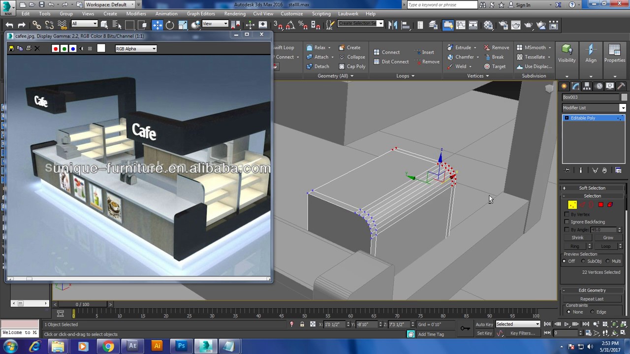 Tutorial on modeling and texturing a food stall in 3dsmax. (Part 1)