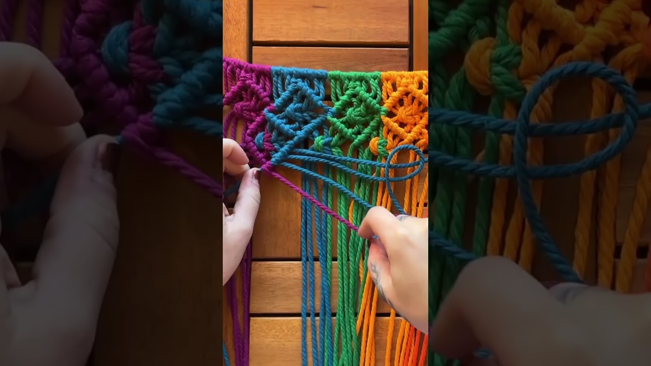 Making a macrame laptop case ✨ #diyprojects #crafty