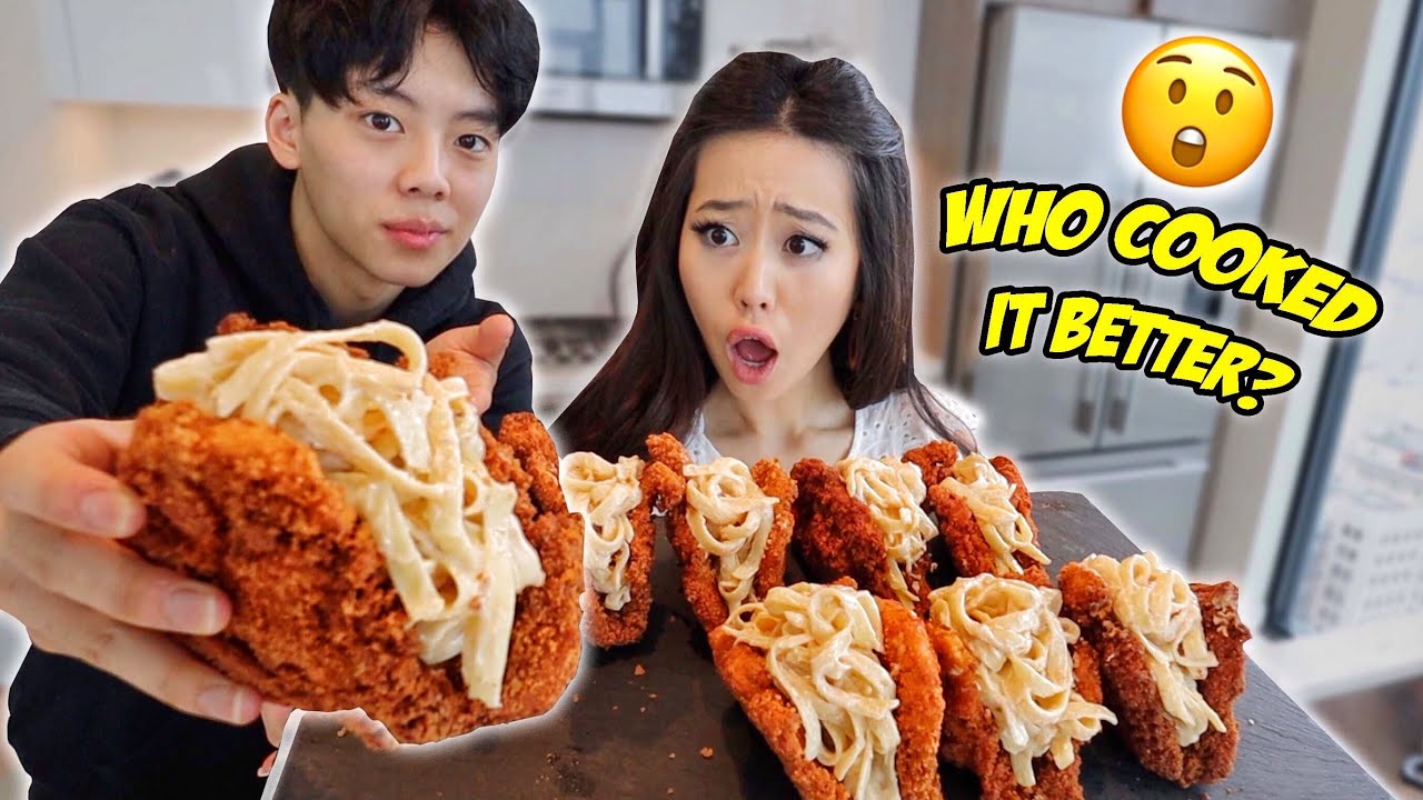 SIBLINGS COOKING CHALLENGE: FRIED CHICKEN TACO SHELLS!