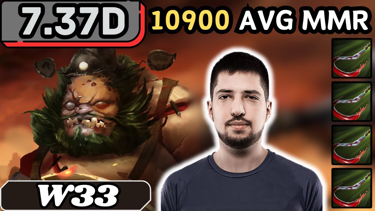 7.37d - W33 PUDGE Hard Support Gameplay 24 ASSISTS - Dota 2 Full Match Gameplay
