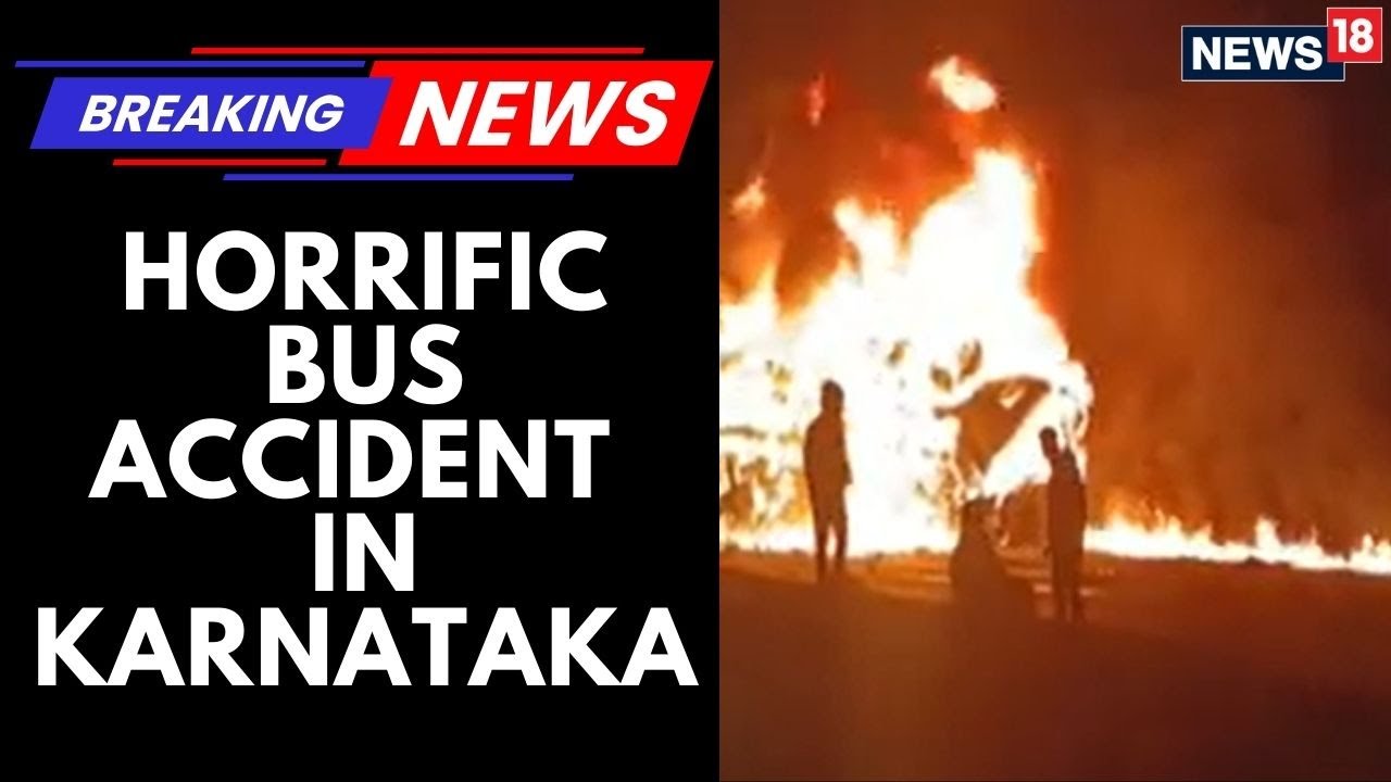 Private Bus Heading To Gokarna From Bengaluru Catches Fire After Colliding With A Container