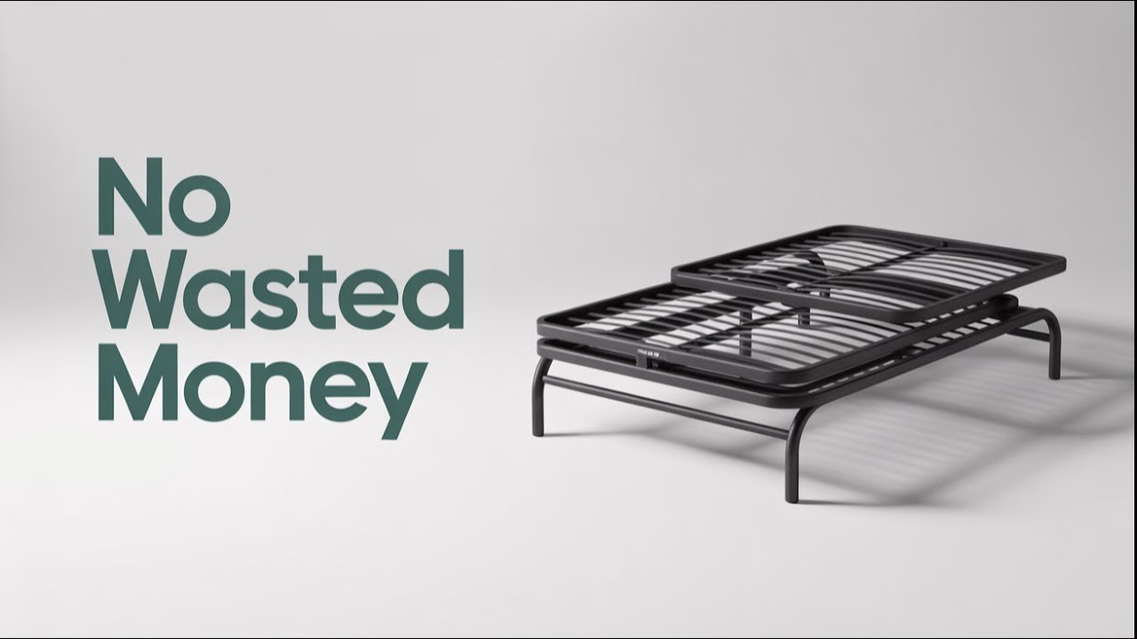Bed Frame with Storage, Foldable Metal Platform, Sturdy Steel, No Box Spring Needed