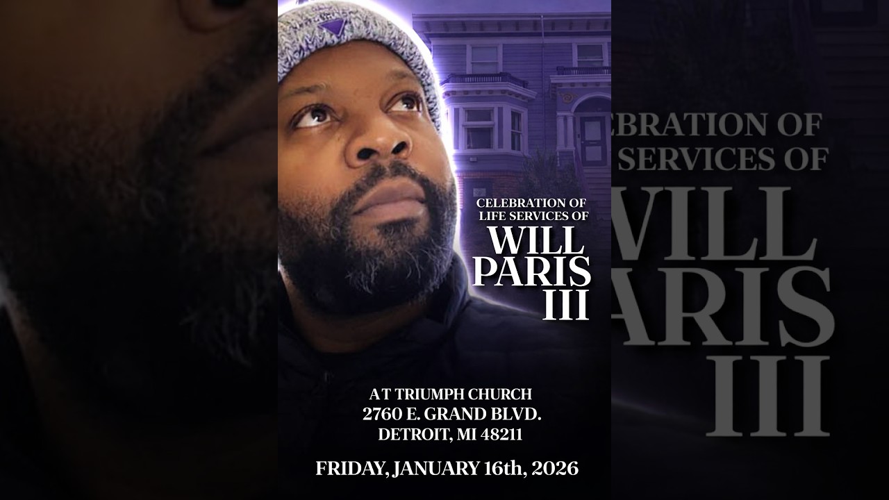 William Henry Paris III Memorial Service January 16, 2026-Detroit MI