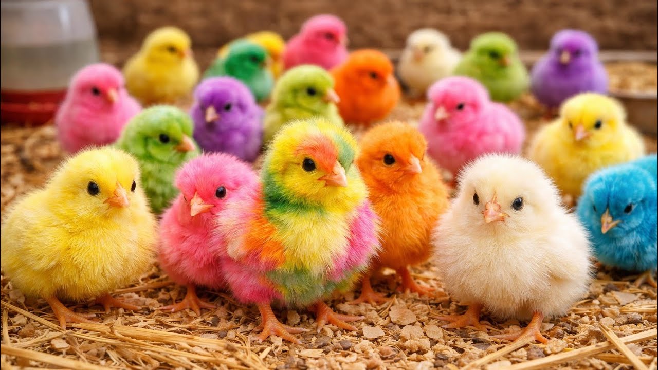 Beautiful colorful chicks| Rainbow chicks|Ayamwarmani | Ayamrainbow ✨🐥