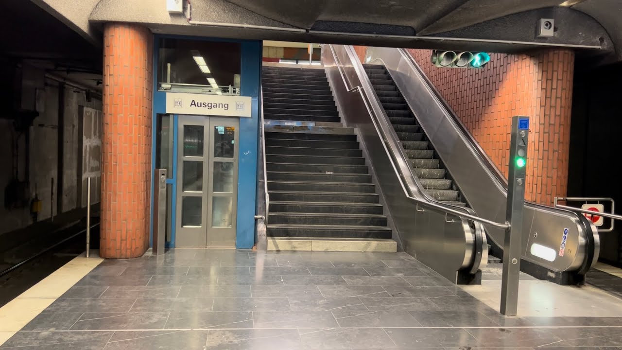 Dortmund, Germany. 5x O&K Escalator ride at Brunnenstraße Stadtbahn Station