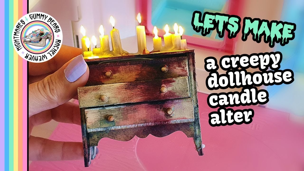 How to Make Realistic Miniature Wax LED Candles for your Dollhouse - Creepy Candle Altar