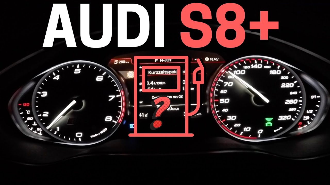 Audi S8 plus 605HP ⛽ What's the FUEL CONSUMPTION of a 605HP V8? + "4-cylinder-mode"