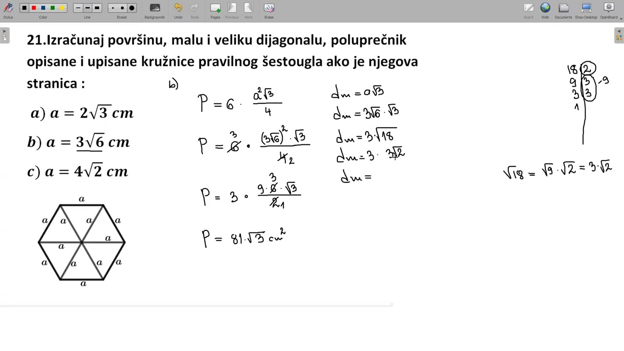 7.175.2.Pravilan šestougao .Zadatak 21 pod b)
