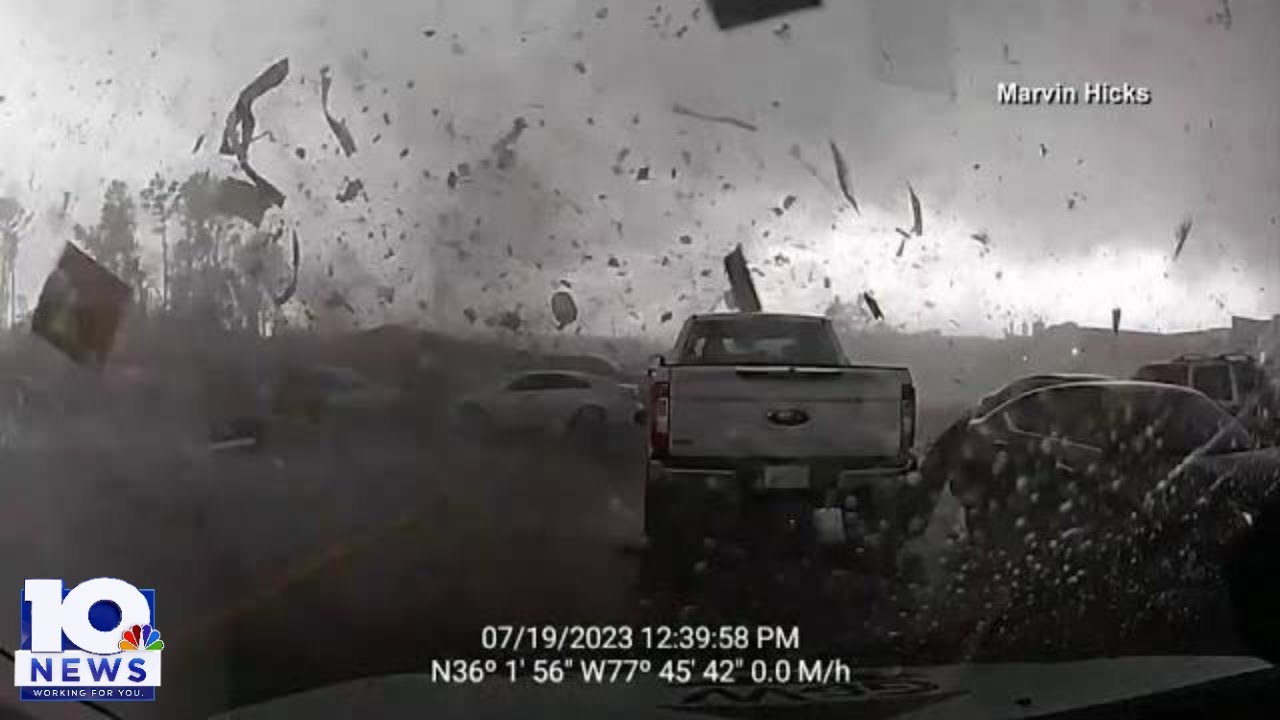 Dashcam captures video of North Carolina tornado