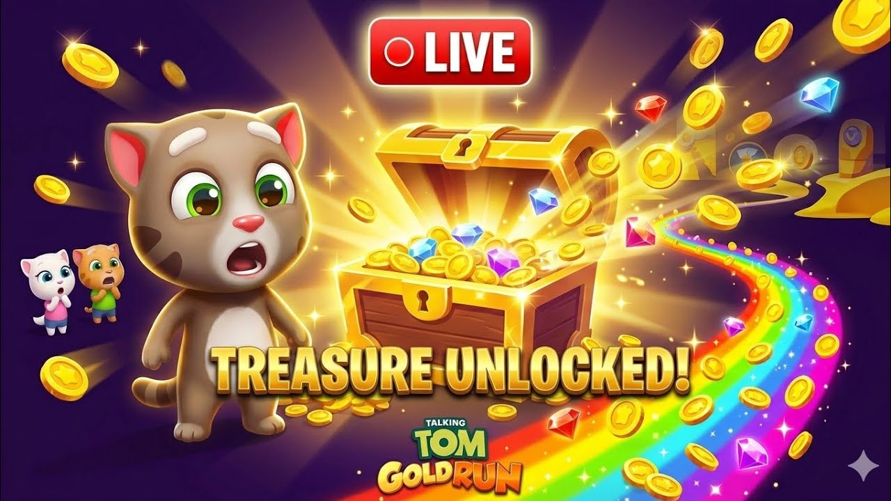 🔴 LIVE: Talking Tom Gold Run – Golden Treasure Chest Unlocked! 🎁👑