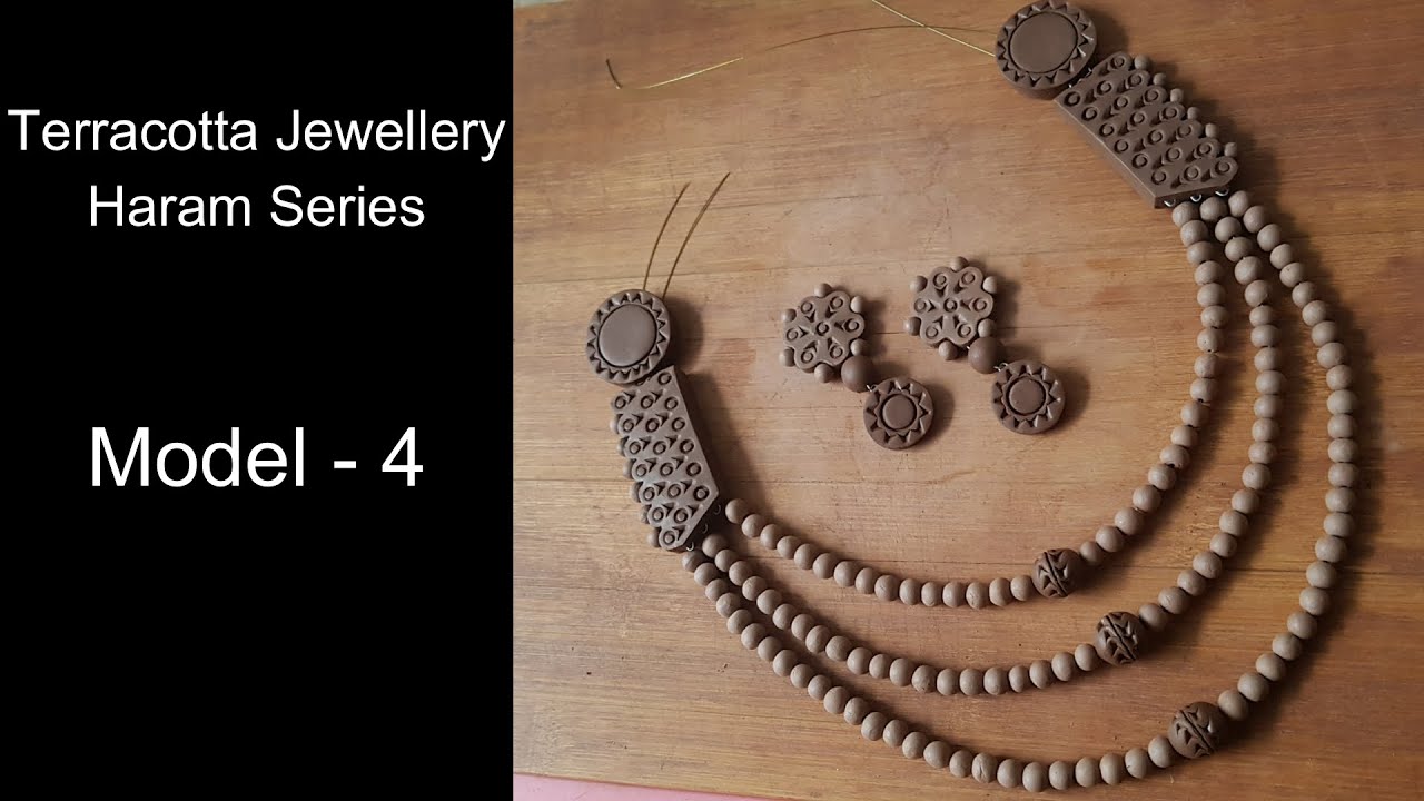 How to make Terracotta Jewellery Haram - Model 4? #Haramseries #Terracottajewellery #uniquepattern