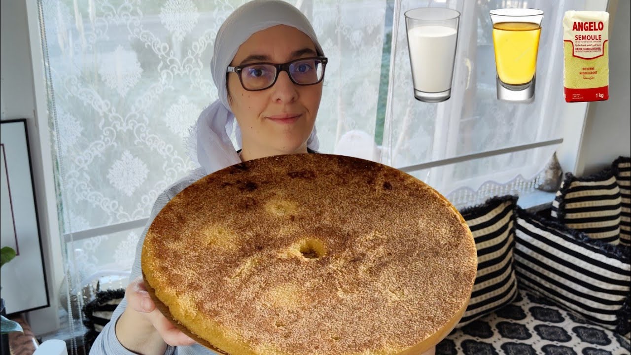 TIENES 1€? PON SEMOLA Y LECHE EL RESULTADO TE SORPRENDERÁ!  SIN AMASAR NI HORNO! HARCHA MARROQUÍ