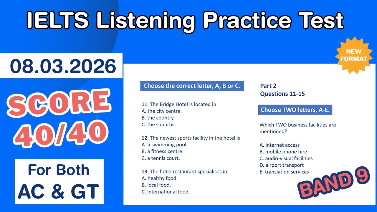 IELTS Listening Practice Test 2026 With Answers 08.03.2026 - Test #257