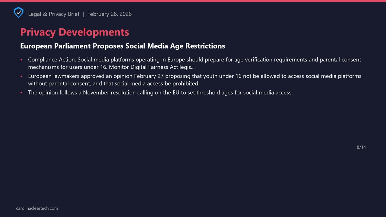 Legal & Privacy Brief - February 28, 2026