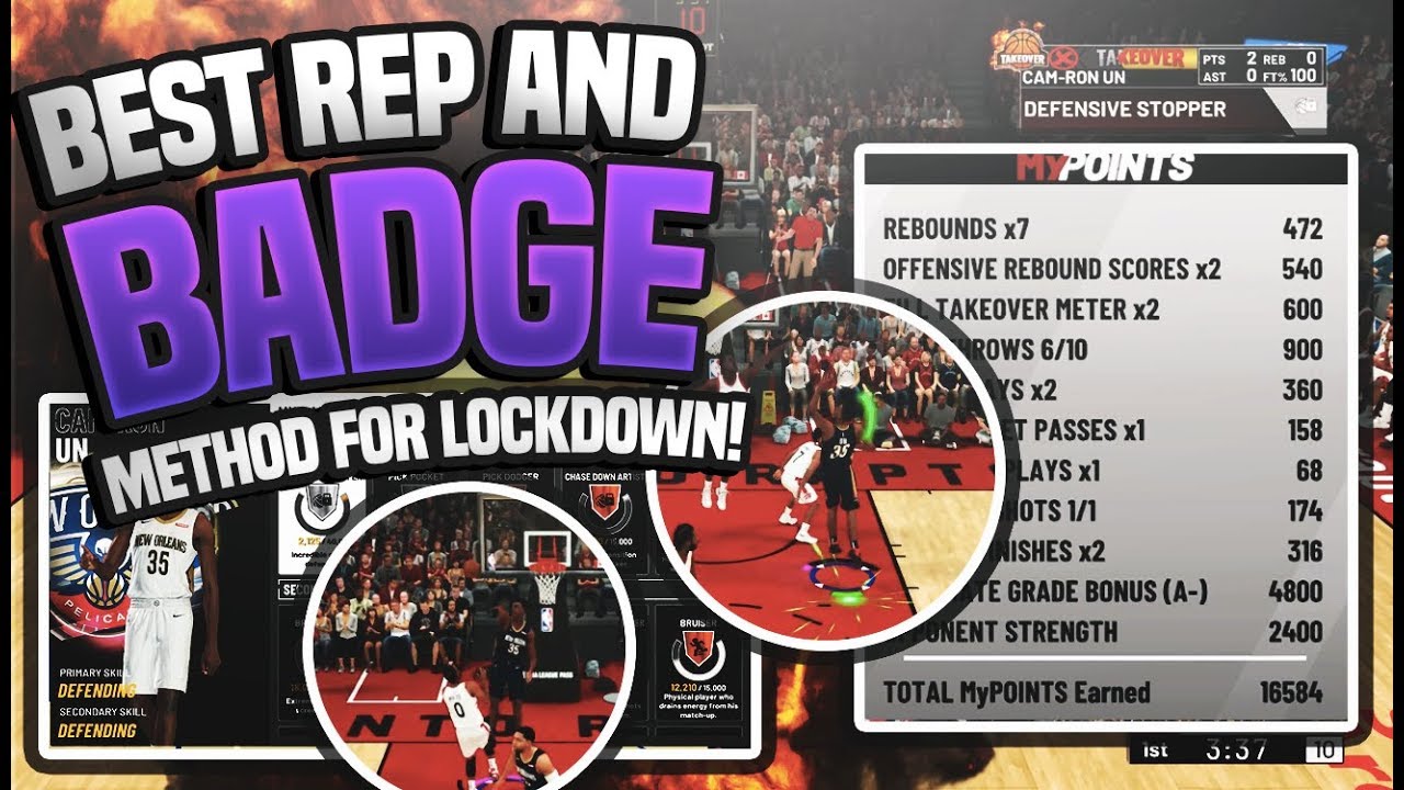 NBA 2K19 PURE LOCKDOWN BEST BADGE METHOD AND REP METHOD!!