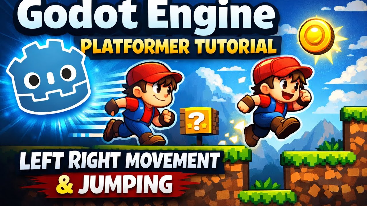 Godot Engine Platformer Tutorial – Left Right Movement & Jumping #godottutorial #gamedevelopment 