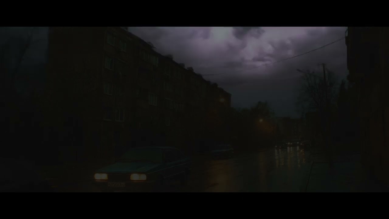 Empty Street at Night | Wide Rolling Thunder Ambience | Deep Relaxation Sleep