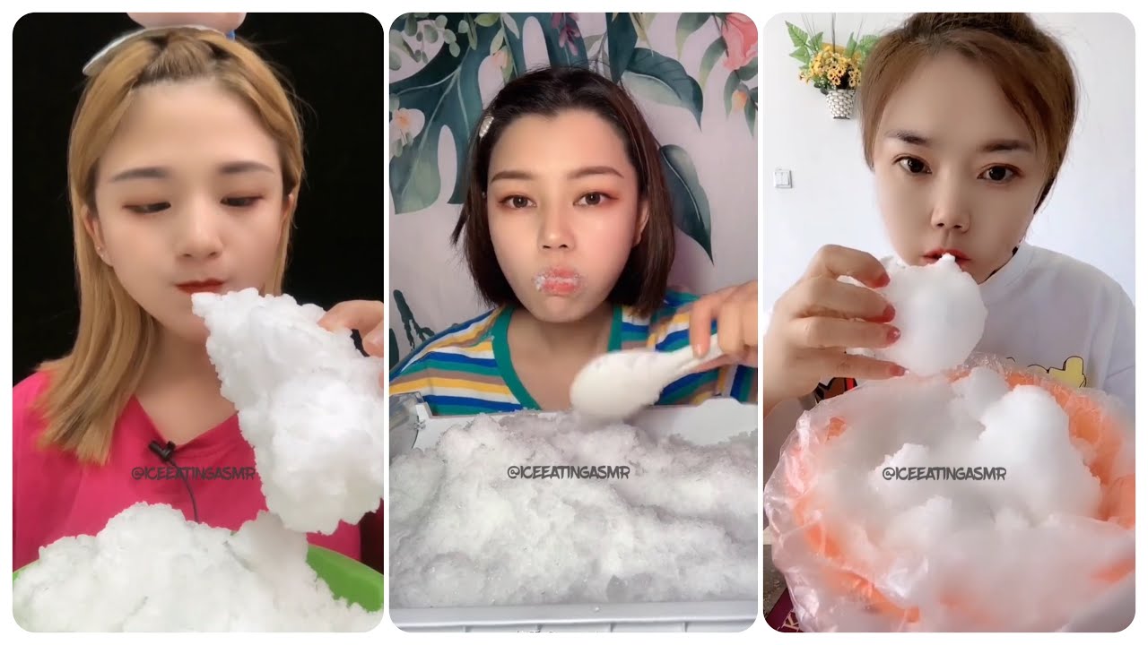 [ASMR] ONLY SOFT ICE & SQUEAKY ICE & POWDERY WHITE ICE EATING VIDEOS 🤤🤍 ( LONG VIDEOS )