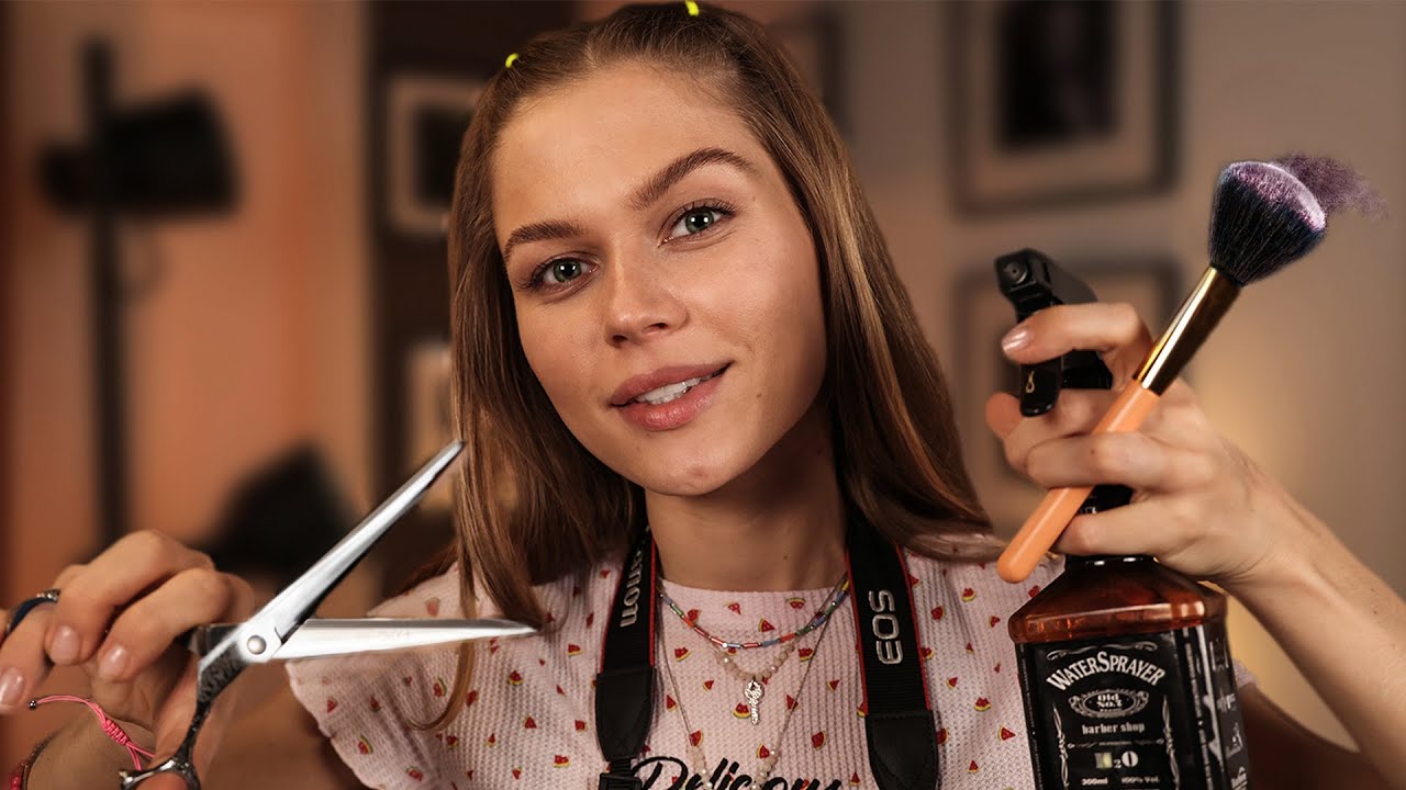 ASMR The Most Relaxing Scalp Check, Haircut, Makeup, and Photoshoot RP, Personal Attention